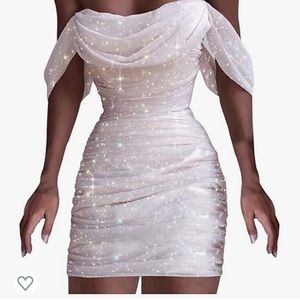 Women Cowl Neck Sequined Mini Dress